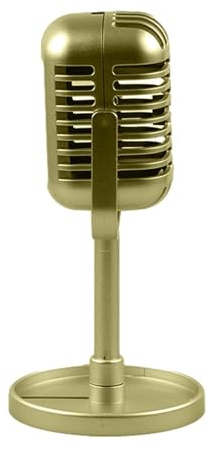 Vintage Microphone Toy - Retro Prop Model With Stand, Decorative Antique Style, Ideal For Party, Stage, Role Playing, Tabletop Display, Music Enthusiasts, Home Decor, Collectible Gift