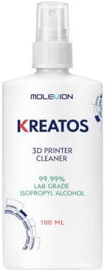 Molevion Kreatos 3D Printer Cleaner – Lab Grade IPA 99.99% 100 ml | Resin Print Wash & Parts Degreaser for SLA/DLP/MSLA & FDM – Fast Evaporation, No Residue