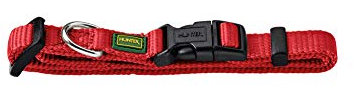 HUNTER VARIO BASIC Hundehalsung, Hundehalsband, robust, geschmeidig, Klickverschluss, M/1,5, rot