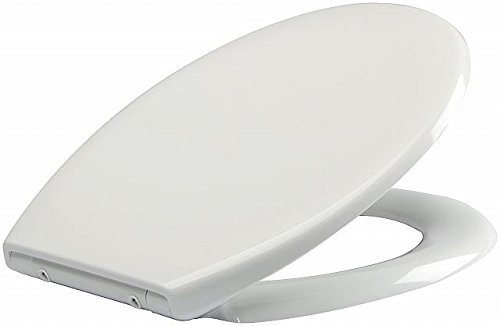Euroshowers ONE SERIES Opal One Soft Close Toilet Seat - White - Modern - Oval - Plastic - 376w x 450l