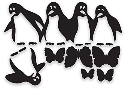 decorsfuk.co Pinguine Kühlschrank Aufkleber Schwarz, selbstklebend, Trageempfinden A4 Größe – Art Decor/Wanddekoration/Küche Aufkleber