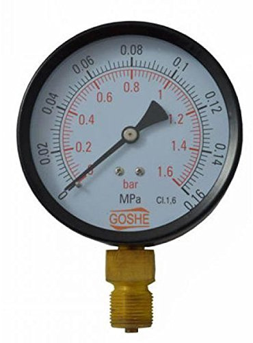100mm 1,6 Bar Side Entry Manometer Pressure Gauge M20x1,5 + 1/2 BSP Reduction