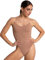 Capezio Damen Camisole Leotard with Clear Transition Straps Shapewear Bodysuit, Suntan, XS