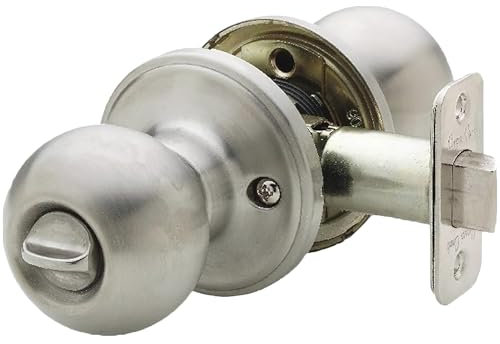 Copper Creek BK2030SS Ball Door Knob, Privacy Function, 1 Pack, Satin Stainless