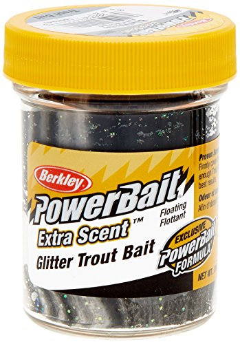 Berkley Powerbait Extra Scent, Esca trota glitterata, Bianco (Black & White), 2 X 50g