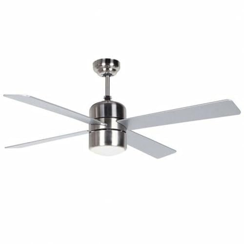 Orbegozo CP 72120 Ventilador de techo con luz y mando a distancia, 4 palas, 120 cm de diámetro, potencia de 60 W y 3 velocidades, Acero Inoxidable