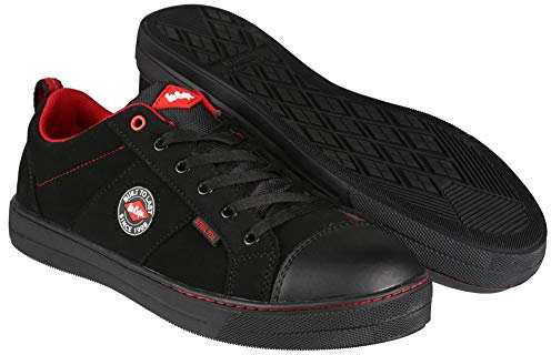 Lee Cooper LCSHOE054 Abbigliamento da lavoro SB / SRA Stivale da baseball retrò, Scarpa antinfortunistica da lavoro unisex con stile moderno, Nero, 43 EU