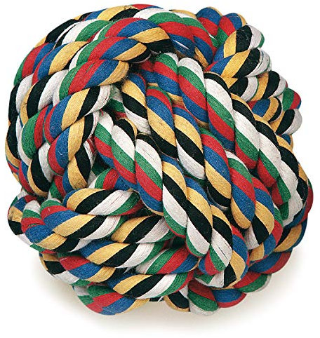 Arquivet Balle avec nœuds pour Chiens - 10 cm - Balles pour Grands Chiens - Jouets pour Chiens - Jouet de Dentition pour Chien - Jouet coloré résistant pour Le Divertissement