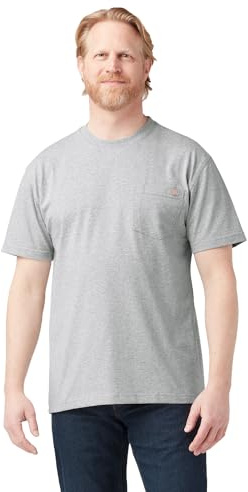 Dickies Men's Heavyweight Crew Neck Short Sleeve Tee T-Shirt, Heather Gray, S