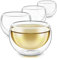 Teabloom 4 doppelwandige Glasbecher 100 ml - Hitzebeständige Tee- und Espressotassen aus Borosilikatglas