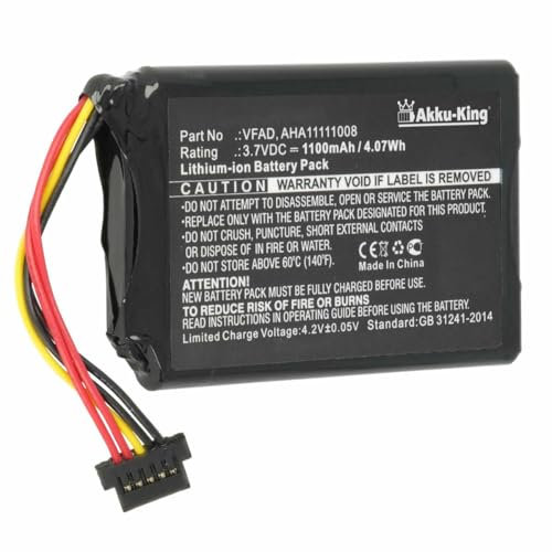 Akku kompatibel mit Tomtom AHA11111008 - Li-Ion 1100mAh - für Tomtom 4FL50, 4FL60, Go 5000, GO 5100, Go 6000, GO 6100, PRO Truck 5250, VFAD, 4PL50, 4PL60