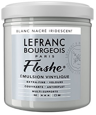 Lefranc Bourgeois Flashe-Acrylfarbe acrilica/Vernice vinilica, Pittura Vin, Bianco Perla Iridescente, 125ML