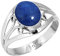Jeweloporium 925 Silber Ringe für Damen Größe 54(17.2) Blau Echt Lapislazuli Edelstein Solitär Silber Ringe Valentinstag - Geschenk Kostüm Schmuck
