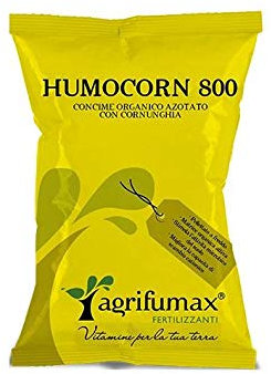 Abono orgánico granulado con cuerno N8 + 0.02 Zn + 31 C (Humocorn 800) (25 kg)
