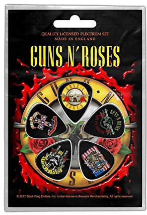 Guns N Roses Plectrum Pack Bullet Band Logo Nue offiziell 5 Pack Guitar Picks