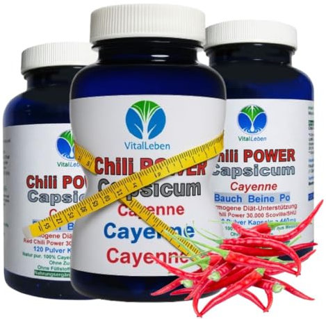 Red Chili Fat-BURNER CAPSAICIN 360 (3x120) Kapseln BAUCH BEINE PO Fettbrenner POWER-Diät Unterstützung & (Fett) Stoffwechsel. OHNE Zusatzstoffe 26595-3