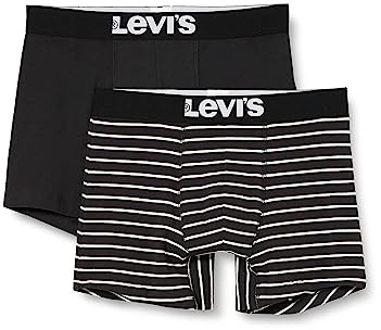 Levi's - Men's Underwear - Boxer Shorts - Vintage Stripe YD (2-Pack) - Jet Black - XXL