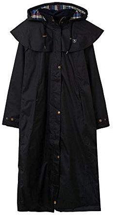 LightHouse Outback Women's Full-Length Waterproof Raincoat - Lightweight, Durable, Stylish - Perfect for Outdoor Adventures - Black - 10