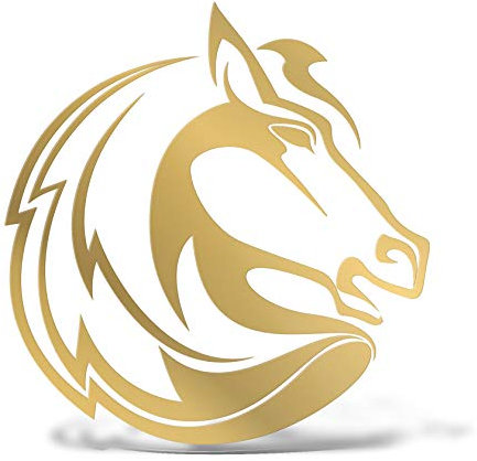 Erreinge Aufkleber prespaced Gold-25cm - Pferd DX - Vinyl-Aufkleber Aufkleber Aufkleber Mural Laptop Auto Moto Helm Camper