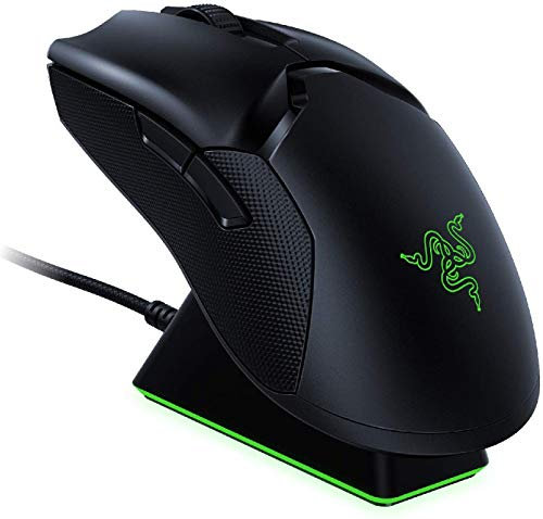 Razer Viper Souris de jeu sans fil Hyperspeed et station de charge RVB : boutons plus rapides - Capteur optique 20K DPI - Éclairage Chroma - 8 boutons programmables - Batterie de jeu 70h