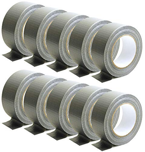 verpacking Gewebeband Panzertape 48,5mm x 50m (10 Rollen, Silber) Gewebeklebeband Innen und Au? en hohe Klebekraft Klebeband
