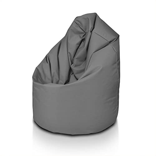 Ecopuf - Sako Pouf Sessel Outdoor - Sitzsack Kinderzimmer - Robuster Stoffsack - Entspannungssessel - Wohnungseinrichtung - Sessel Größe XL - 85x135cm, Grau Nc16