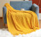 Hayisugal Wohndecke Boho Decke Weich Strick Wolldecke mit Quaste Kuscheldecke Sofadecke Couch Decke Überwurfdecke, Gelb, 130 x 150cm