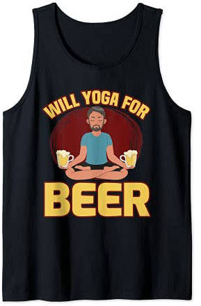 Lustige Yoga Meditation wird Yoga für Bier Yoga-Fanatiker Tank Top