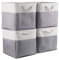 Mangata Cube Storage Boxes 25x25x25cm, Fabric Storage Basket for Cupboards, Shelves, Closet, Grey White（Collapsible, 4 Pack）