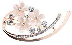 OTOTEC Damen-Brosche, Blume, Opal, Broschen, Pullover, Schal-Clips, Legierung, Strass, für Pullover, Hemden, Kleid, Hut, Schal, Tasche, Kostüm-Accessoire, Dekoration, 5.3x3.1cm, Zink