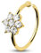 OUFER 0.8mm 9ct Gold Flower Nasenpiercing Rings CZ 20 Gauge Nasenring Nasen Piercing Nase Hoop Gelbgold Seamless Helix Piercing Körper Schmuck Geschenke 8mm