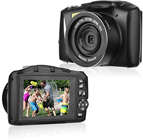 Andoer 4K/60FPS 48MP Digitalkamera Multifunktionaler tragbarer 16-facher Digitalzoom-Videocamcorder mit 3,2 Zoll IPS-Bildschirm Typ-C-Aufladung für Porträt-Videoaufnahmen