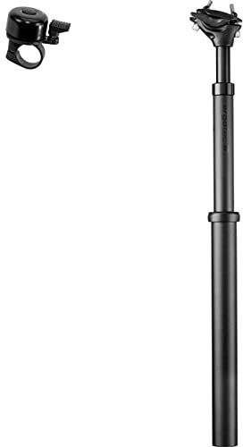 Ergotec Alu Fahrrad Sattelstütze SP 10.0 Vario Ø 31,6 mm/L 550 mm schwarz/Sand Sicherheitslevel 5 inkl. Fahrradklingel