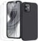 GOODVISH 3 in 1 für iPhone 12 Mini Hülle mit 2 Stück Schutzfolie, HochwertigesLiquid Silikon Rundumschutz Handyhülle, mit Weichem Mikrofaser Innenfutter Stoßfestes Schutzhülle, Schwarz