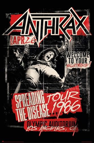 Grupo Erik Anthrax Spreading The Disease 1986 Poster - 91 x 61,5 cm - Versand Gerollt - Cooles Kunstposter für Die Wand