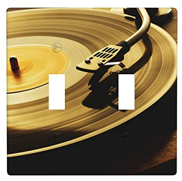 Wandpaneel Vinyl Schallplatten Wandpaneel 11,4 x 11,4 cm: 2-Wege-Kippschalter dekorative Wandpaneel, 2-Wege-Schalter-Abdeckplatte langlebig