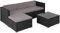 tectake® Poly Rattan Lounge, Outdoor Sitzgruppe, Set mit Sofa Sessel, Hocker, Tisch, frei kombinierbar, Sitzecke für 3-4 Personen, Möbel wetterfest für Garten Terrasse Balkon - schwarz