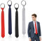 4St Herren Krawatte Set Herren Clip Krawatten Krawatte Schwarz Schlips Herren mit Vorgebundenen Knoten Krawatten für Herren Schwarz Krawatte Herren mit Reißverschluss Verstellbare Krawatte