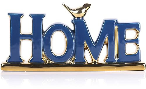 Love Sign Decoration,Blue and Gold Love Signs for Home Decor Statue,Gold Bird Sculpture Personalized Love Decor,Gold Style Figurine Decorative Ornaments for Living Room,Bedroom,Desktop,Cabinets