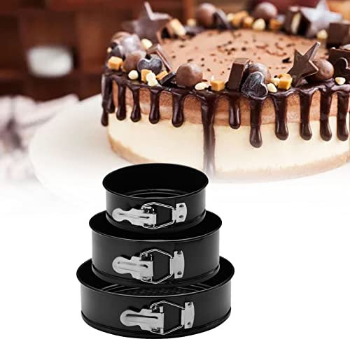 Set di Teglie a Forma di Molla, Tortiera Antiaderente da 3 Pezzi, Teglia Per Cheesecake a Tenuta Stagna con Fondo Rimovibile, Stampo da Forno Per Torte Rotonde Per La Cottura al Forno