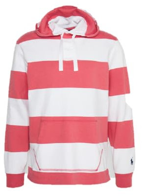 Ralph Lauren HERREN Poloshirt Kapuzenshirt Oxford gestreift Rot Weiß Männer Größe L, rot / weiß, L