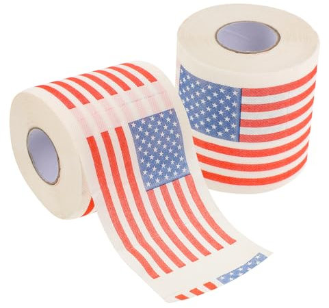 Gatuida Elegante Toilettenpapierrollen mit Amerikanischem Flaggenaufdruck 2 Rollen Seidenpapier für Die Toilette