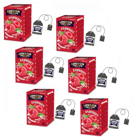 London Fruit® | Infuso Lampone e Ibisco | Infuso Bustine Singole - 6 x 20 Filtri (240 Gr) | Tisana Fruttata Senza Caffeina