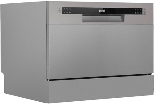 Silver Worktop Dishwasher - 6 Place Settings - Portable Tabletop Dish Washer