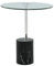 Qiyano Beistelltisch rund mit Sockel Marmor Edelstahl Glas Metall edel zeitlos modern Ablage Nachttisch Couch Wohnzimmer Schlafzimmer Höhe: 50 cm Farbe: Silber/Schwarz