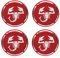 4 Pezzi Auto Coprimozzi Adesivo per Abarth 50MM,Auto Adesivi Centro Coprimozzo,Antipolvere Impermeabile Copertura Decorativa Sostituzione,Red