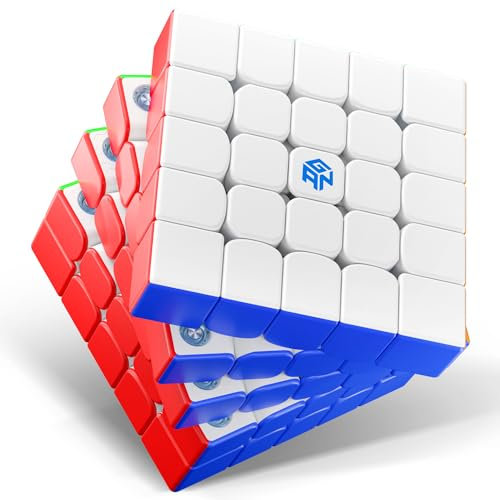 GAN 562 Zauberwürfel Profi 5x5,Speed Cube mit Doppelschichtdesign & Omnidirektionales Kernpositionierungsdesign & Gewicht 124g, Magic Cube für Kinder Erwachsene Flagship (UV Coated)