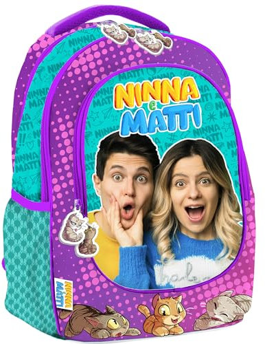 NINNA e MATTI Zaino Ovetto Grande per Bambini Scuola Elementare, 32 x 21 x 42 cm