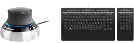 3Dconnexion SpaceMouse Compact 3DX-700059 3D Mouse,black & Keyboard Pro with Numpad - Keyboard and numeric pad set - USB - QWERTY - UK