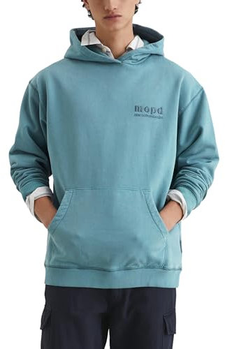 Marc O'Polo Denim Herren Hoodie aus Bio-Baumwolle sportlich, Blau (Blue Mirage), XXL